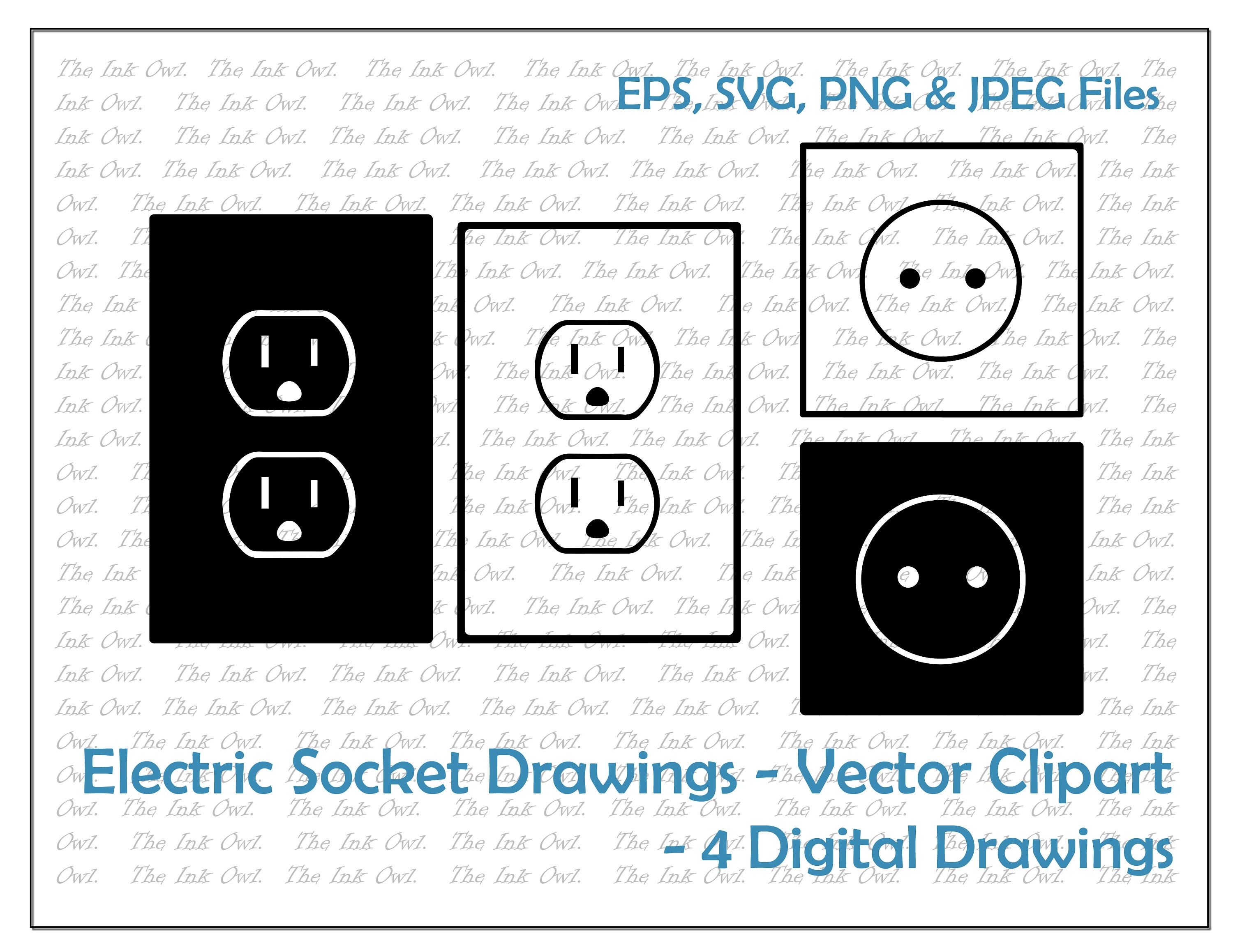 Scrapbooking Embellishments Eps JPG Electrical Plug and Receptacle