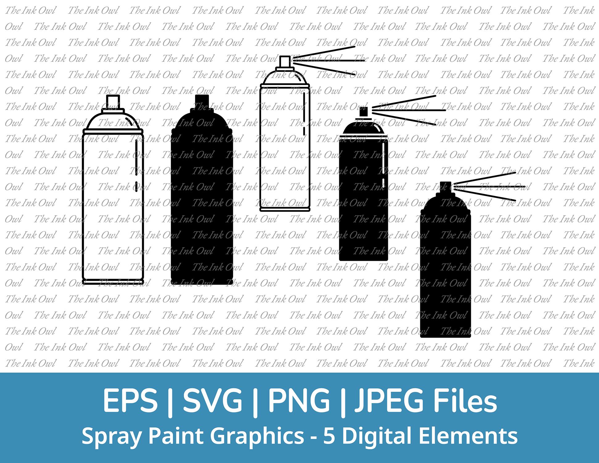 Aerosol Spray Paint Can Svg Clipart / Outline & Stamp Silhouette Graphic Illustrations / Hairspray, Graffiti, Cleaner / Png, Svg, Jpg, Eps
