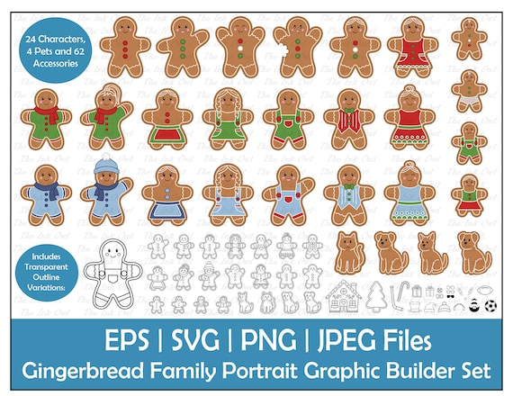 Gingerbread Family Vector Gingerbread Family Outline
