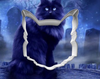 CAT FACE HEAD Metal Cookie Cutter 4.5 inches