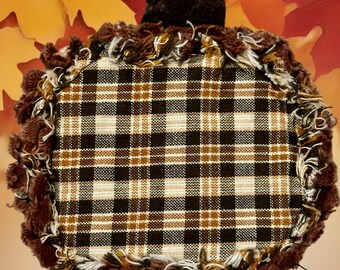 PUMPKIN Rag Quilt Scented Coaster Set/4