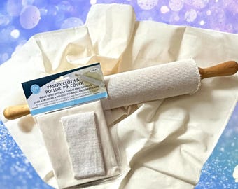 Pastry Cloth and Rolling Pin Cover Set