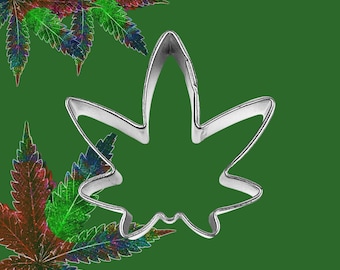 MINI MARIJUANA LEAF metal cookie cutter 1.25 inches