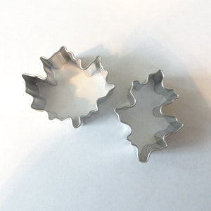 MINI Leaf Cookie Cutters set/2.  2 inches