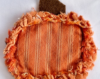 PUMPKIN Rag Quilt Scented Coaster Set/4