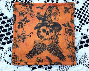 Scented Halloween Fall Fabric Coasters Set of 4