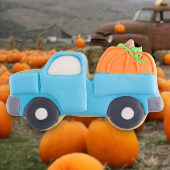 PUMPKIN TRUCK metal cookie cutter 5 inches AC