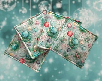 SCENTED CHRISTMAS Fabric Coaster set/4   Christmas spiced coasters