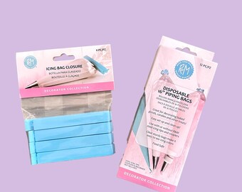 Disposable Pastry Piping Bags or Icing Bag Closures, Clips