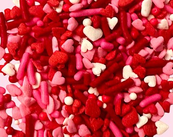 Valentine Sprinkles Edibles, Jimmies, Quinns 3oz