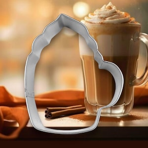 LATTE MUG metal cookie cutter  about 4inches tall