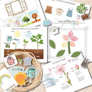 Spring Morning Basket Preschool Activities Printable Montessori Homeschool Nature Study, Counting, Fine Motor, Alphabet & STEM
