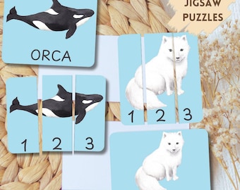 Arctic Animals Puzzle & Flashcards: Toddler Learning Activity (PDF)