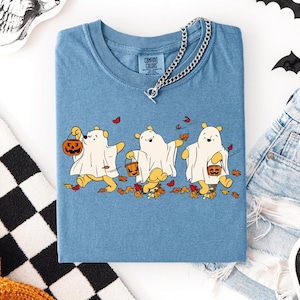 Comfort Colors® Disney Pooh Ghost Halloween Shirt, Winnie The Pooh Fall Season Tees, Disney Spooky Season T-shirt, Pooh Bear Fall Vibes Tee