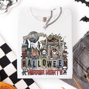Comfort Colors® Universal Studios Horror Nights Halloween Shirt, Disney Halloween Party T-shirt, Spooky Season Tees, Trick or Treat Tee
