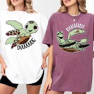 Comfort Colors® Findet Nemo Dude Lil Dude Shirt, Disney Squirt Dude T-Shirt, Nemo Crush Dude Tee, Disney World Paar Passender Rundhalsausschnitt