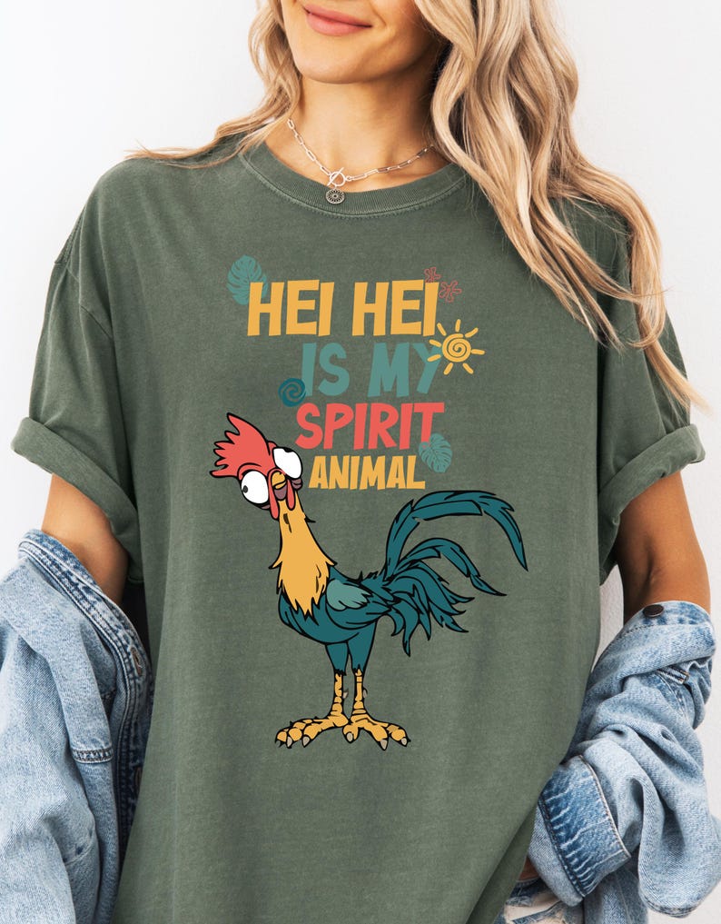 Comfort Colors® Disney Hei Hei Shirt, Hei Hei is My Spirit Animal Tee, Moana Hei Hei Crewneck, Disneyland Family Vacation Matching T-Shirt