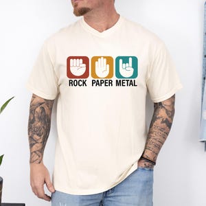 Comfort Colors® Rock Paper Metal Shirt, Funny Heavy Metal Music T-shirt, Hard Rock Metal Music Fan Tee, Rock Band Crewneck, Music Lover Gift