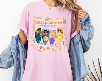 Comfort Colors® runDisney Princess Half Marathon Weekend 2026 Shirt, runDisney Princess Belle Rapunzel T-Shirt, Every Mile Is Magic Tees
