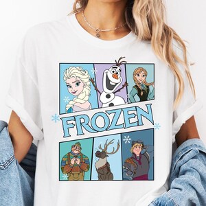 Comfort Colors® Disney Frozen Elsa Shirt, Retro Frozen Movie Characters T-shirt, Disneyland Girls Trip Tee, Disneyworld Princess Elsa Shirts