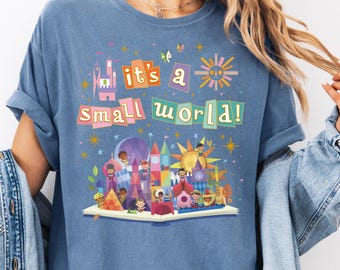 Comfort Colors® Disney It's a Small World Shirt, Disney Family Trip Tee, Disney Magic Castle T-Shirt, Magic Kingdom Tee, WDW Kids Crewneck