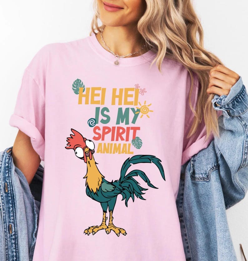 Comfort Colors® Disney Hei Hei Shirt, Hei Hei is My Spirit Animal Tee, Moana Hei Hei Crewneck, Disneyland Family Vacation Matching T-Shirt