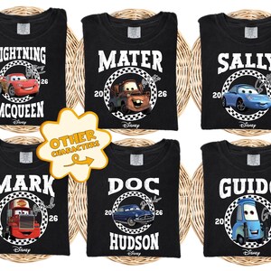 Comfort Colors® Disney Cars Group Shirt, Lightning McQueen and Tow Mater T-Shirt, Pixar Cars Movie Boys Shirt, Disney Family Vacation Tee