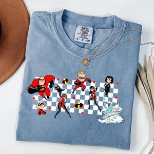 Comfort Colors® The Incredibles Family Shirt, Disney Family Matching Tees, Pixar Incredibles Long Sleeve, The Incredibles Checkered Crewneck
