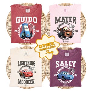 Comfort Colors® Disney Cars Group Shirt, Lightning McQueen and Tow Mater T-Shirt, Pixar Cars Movie Boys Shirt, Disney Family Vacation Tee