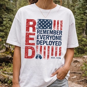 Red Remember Comfort Colors® Shirt, American Flag Tee, Patriotic Gift Shirt
