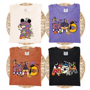 Disney Halloween Birthday Comfort Colors® Shirts, Disney Custom Family Birthday Party T-Shirt, Mickey and Friends Spooky Birthday Crewneck