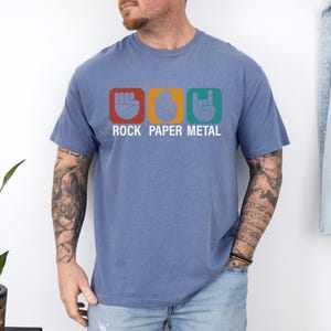 Comfort Colors® Rock Paper Metal Shirt, Funny Heavy Metal Music T-shirt, Hard Rock Metal Music Fan Tee, Rock Band Crewneck, Music Lover Gift