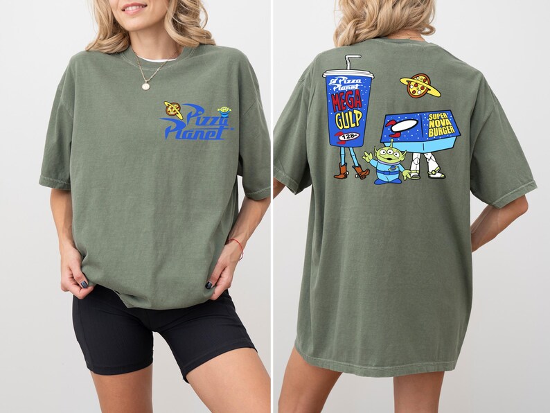 Comfort Colors® Toy Story Pizza Planet Shirt, Toy Story Alien T-shirt, Pixar Toy Story Matching Tee, Disneyland Family Vacation Crewneck