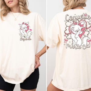 The Aristocats Marie Cat Comfort Colors®-shirt, Disney Custom Marie Cat T-shirt, Disneyland Cat Lover-cadeau, WDW Girls Vacation met lange mouwen