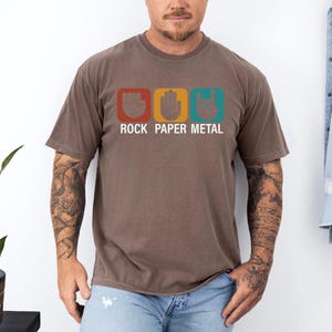 Comfort Colors® Rock Paper Metal Shirt, Funny Heavy Metal Music T-shirt, Hard Rock Metal Music Fan Tee, Rock Band Crewneck, Music Lover Gift