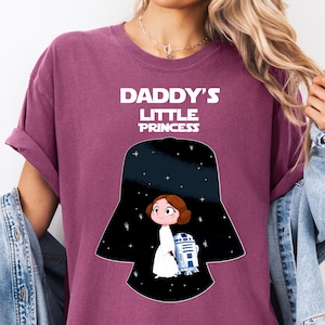 Princess Leia Daddy&#39;s Little Princess Comfort Colors® Shirt, Star Wars Family T-shirt, WDW Galaxy&#39;s Edge Trip Tee, Star Wars Family Crewneck