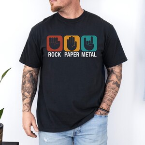 Comfort Colors® Rock Paper Metal Shirt, Funny Heavy Metal Music T-shirt, Hard Rock Metal Music Fan Tee, Rock Band Crewneck, Music Lover Gift