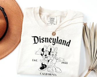 Koszulka Comfort Colors® Retro Disneyland California, Koszulka Vintage Mickey i Przyjaciele, Koszulka Disneyland Est 1955, Koszulki Disney Vacation