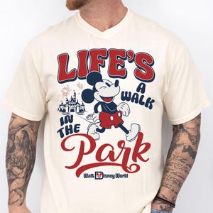Comfort Colors® Vintage Mickey Life&#39;s A Walk In The Park Shirt, Magic Kingdom T-shirt, Disneyland Family Vacation Trip Tee, Disney Fan Gift