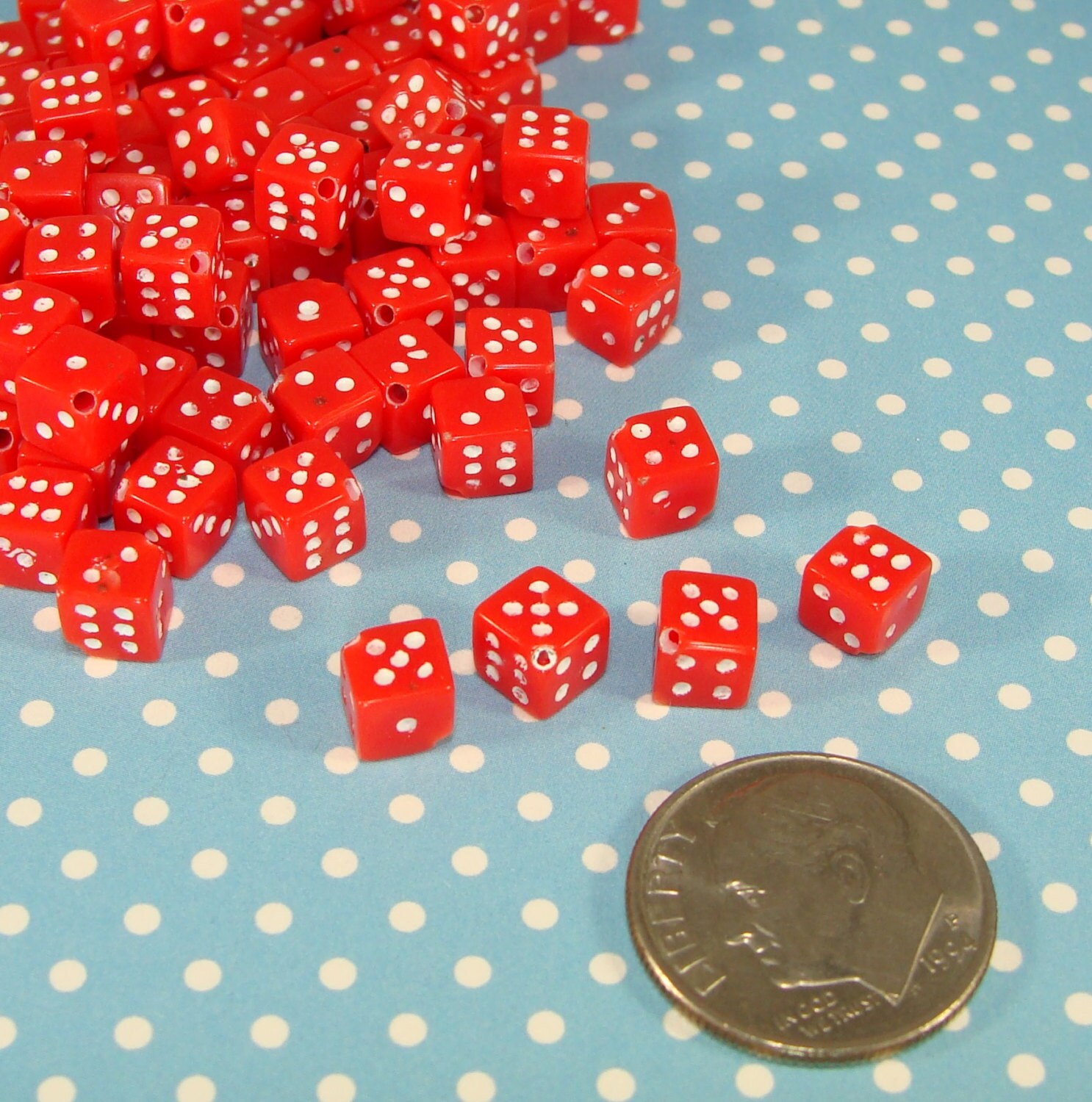 100 Red Dice Beads 5mm 40011 Bulk Beads Gambling Beads Las Etsy
