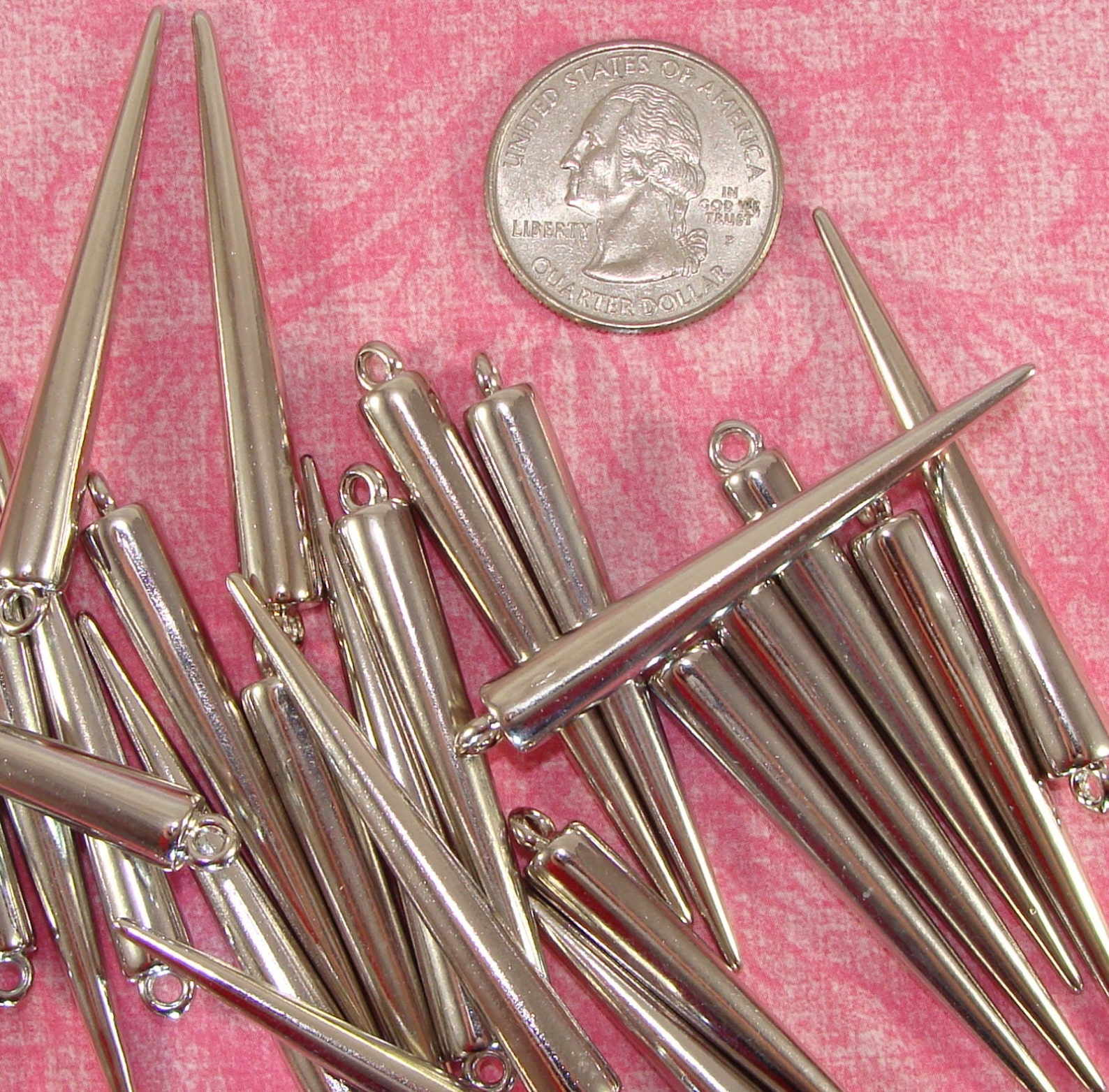 25 LARGE Silver Spikes 53mm 42440 Long Silver Spikes Jewelry Etsy