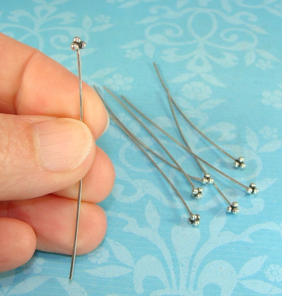 20 Silver Plated 2 inch Decorative Knot Headpins Findings