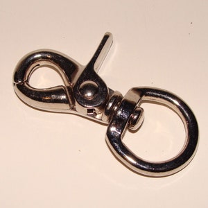 2 cierres de langosta GRANDES para cadena de billetera, gancho giratorio, clip con bisagra para llaveros, correas de bolsos, cinturones, correas para perros, accesorios de hardware gruesos plateados