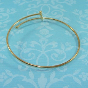 3 GOLD Bangle Bracelet Blanks 7 3/4 inch Expandable (E57102) Just Add Initials & Charms for Stacked Bracelet Look - Jewelry Supplies