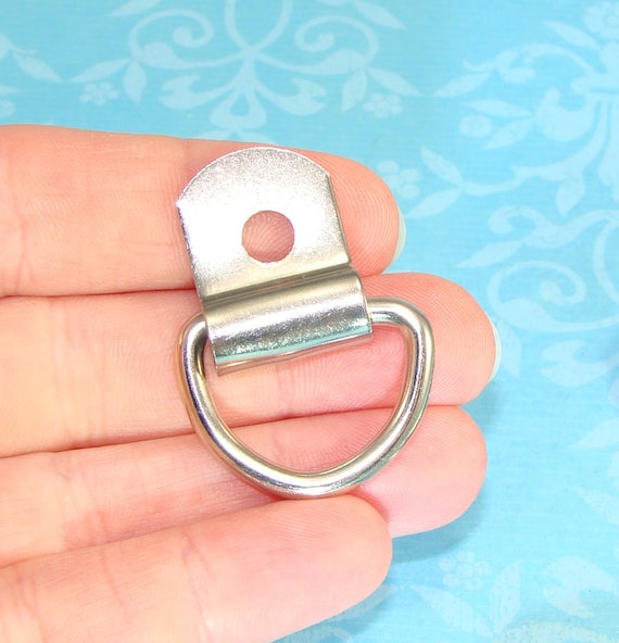 20 D-Ring Strap Handbag Purse Connectors D Ring Silver 38mm x 25mm Single Hole Heavy Duty Metal Bulk Findings Jewelry Hardware Supplies DS1