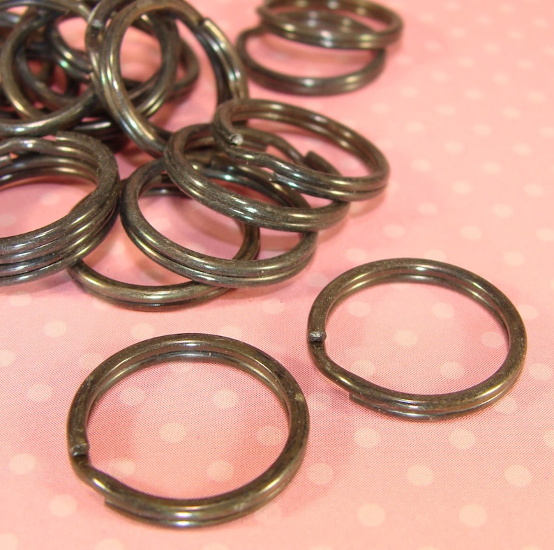 18 Black Key Rings 15mm Split Rings Gunmetal Steel Jump Rings Etsy