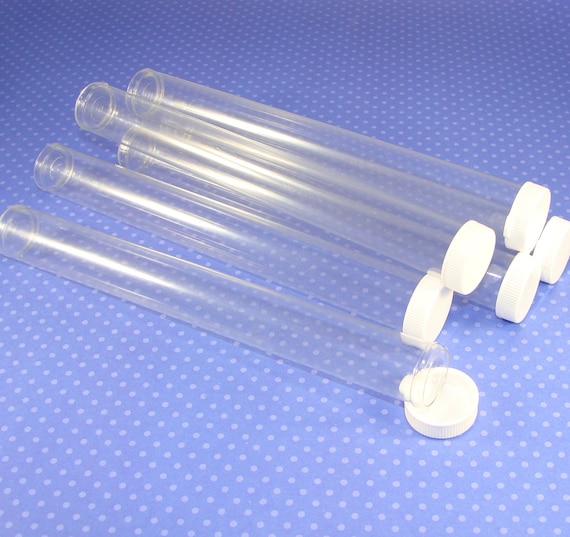 6 Plastic Tubes for Bead and Craft Storage Snap On Lid Caps Etsy