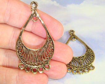8 Teardrop Ohrring Teile Kronleuchter Stecker Komponenten 4 Paar Gold überzogene USA gemacht Schmucksachen baumeln Halskette Focal 38388G