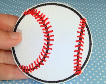 2 toppe da baseball, toppa ricamata da softball, grande palla da 3" vintage da stirare o incollare - Team Spirit Sports Lover Craft Supplies