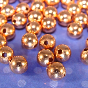 100 Round Copper Beads 4mm Small Round Metal Spacer USA MADE Copper Plated Steel Accent Beads Bulk Jewelry Supplies Findings (42655)